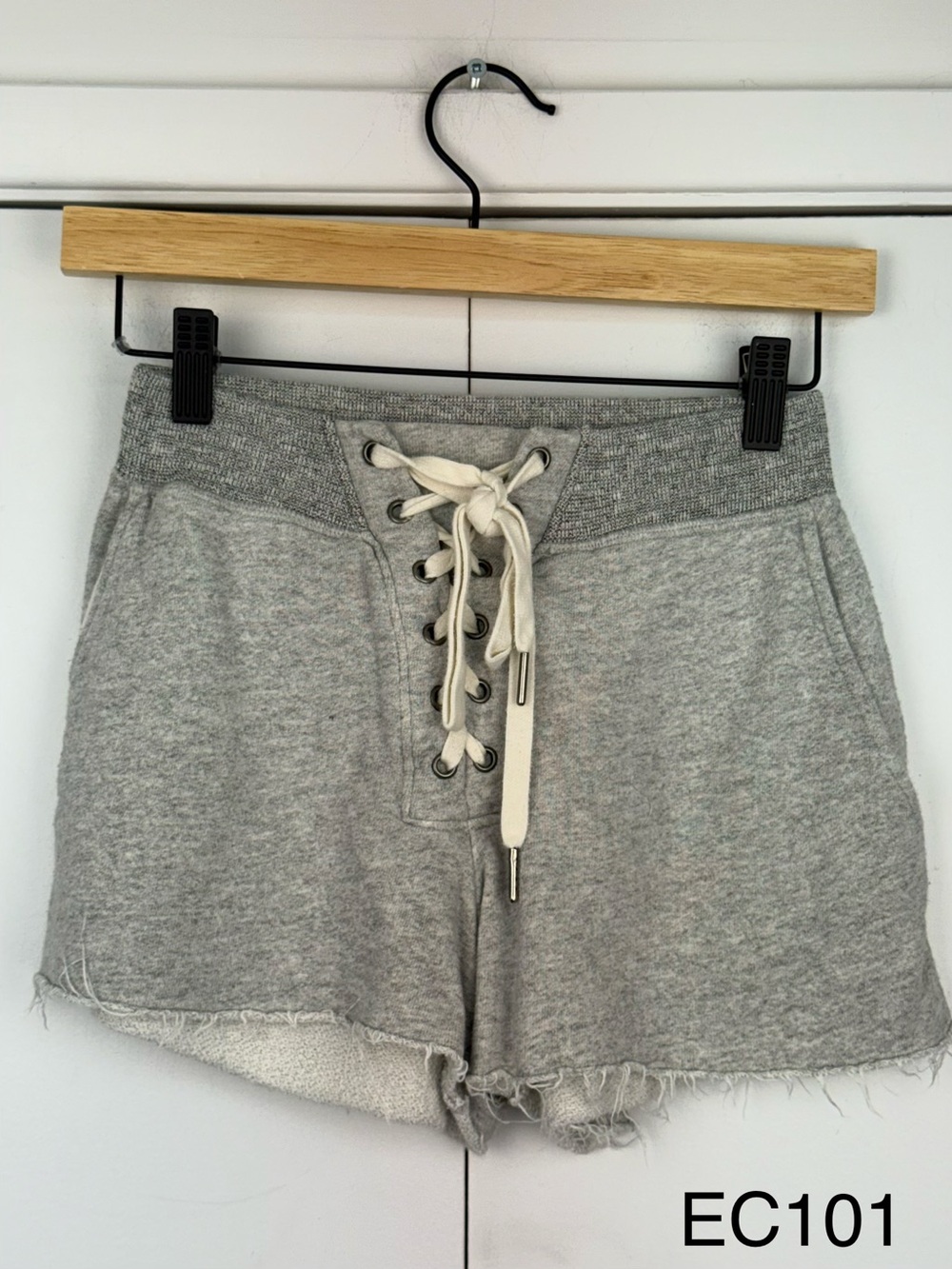 n:PHILANTHROPY Lester Lace-Up Shorts Heather Grey XS